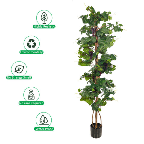 Decorative faux grape plant for contemporary décor