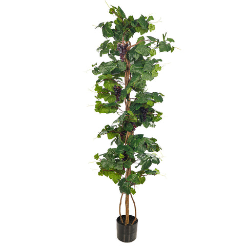 Artificial potted grape plant for stylish home décor