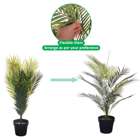 Realistic artificial potted palm tree for home styling