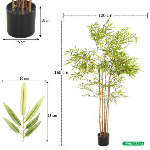 Lifelike artificial bamboo with dried stems