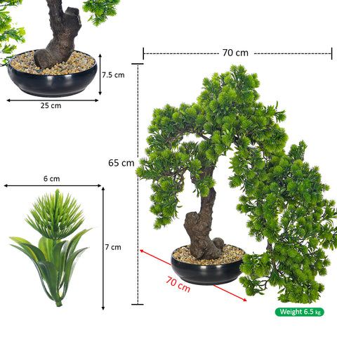 Faux pine bonsai tree