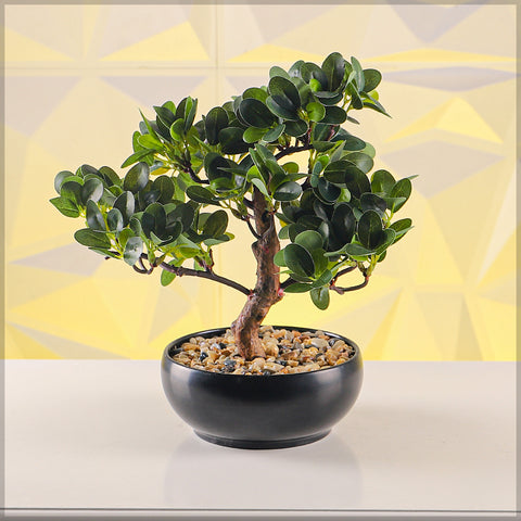 Artificial Potted Ficus Bonsai Plant