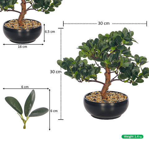 Artificial Potted Ficus Bonsai Plant