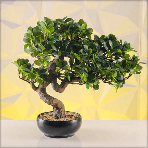 Artificial Potted Ficus Bonsai Plant