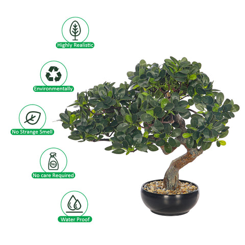 Artificial Potted Ficus Bonsai Plant