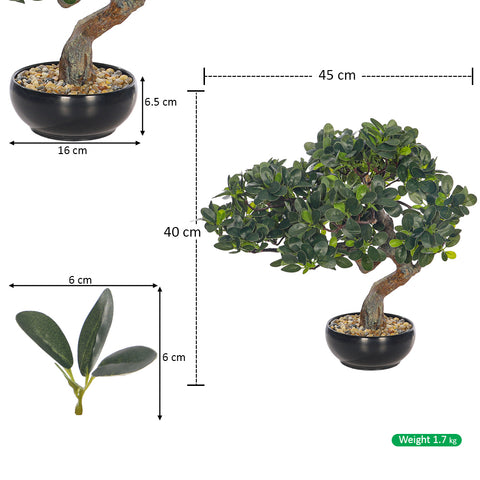 Artificial Potted Ficus Bonsai Plant