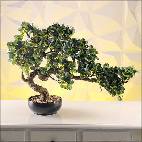 Artificial Potted Ficus Bonsai Plant