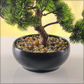 Decorative faux bonsai pine tree