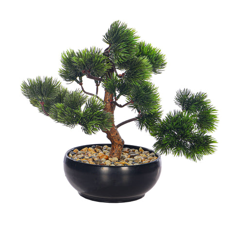 Lifelike faux bonsai pine tree