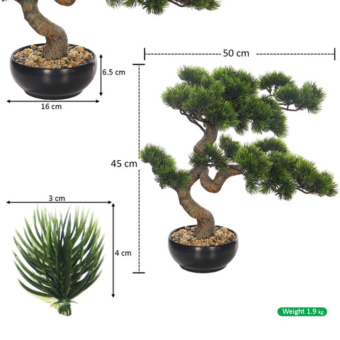 Artificial Potted Bonsai Pine Plant