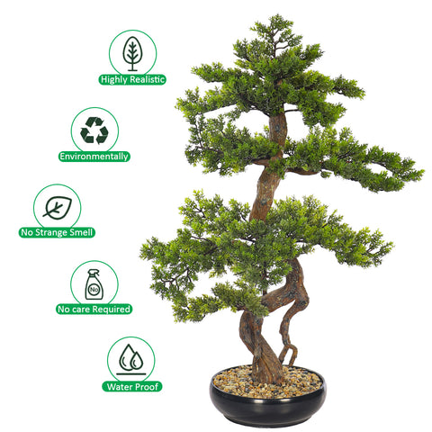 Artificial Potted Cedar Bonsai Plant