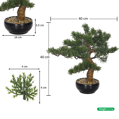 Artificial Potted Cedar Bonsai Plant