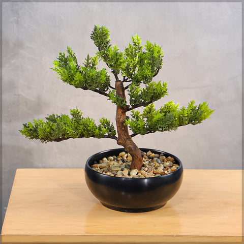 Faux cedar bonsai tree