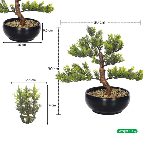 Realistic bonsai cedar tree for home décor