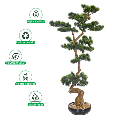 Artificial Potted Bonsai Pine Plant