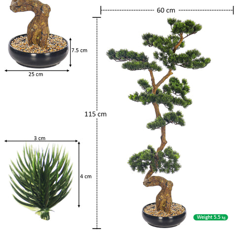 Artificial Potted Bonsai Pine Plant