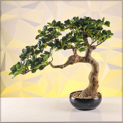 Artificial Potted Ficus Bonsai Plant