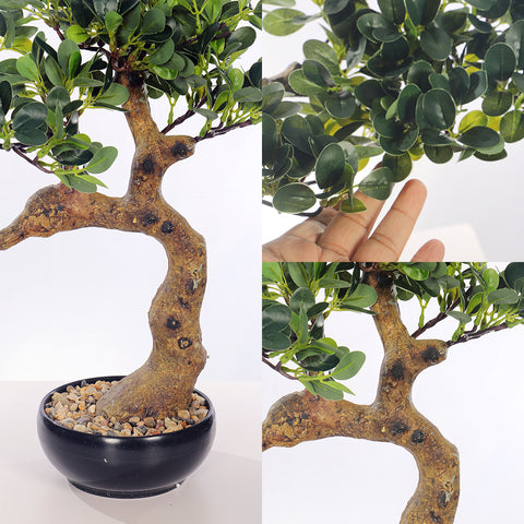 Artificial Potted Ficus Bonsai Plant