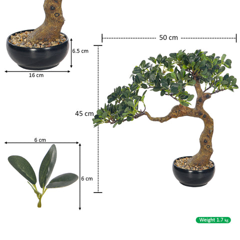 Artificial Potted Ficus Bonsai Plant