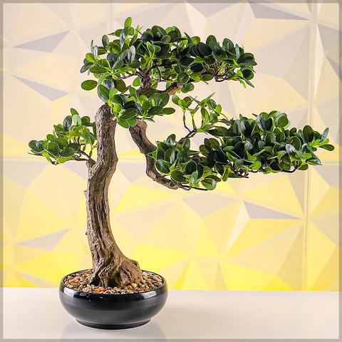 Artificial Potted Ficus Bonsai Plant