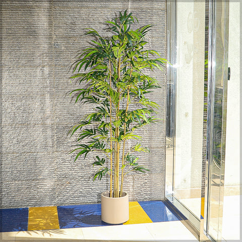 Tall artificial bamboo plant for modern interior design