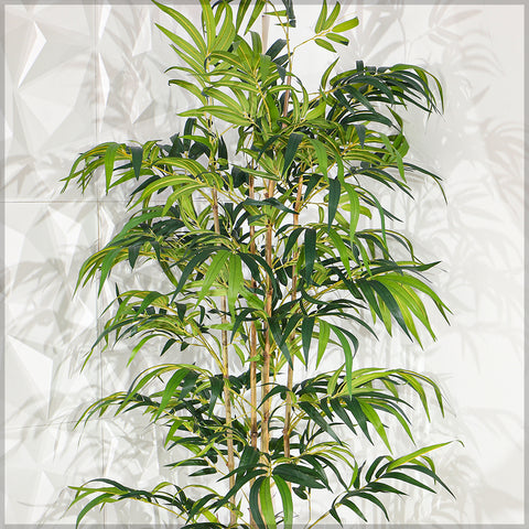 Lifelike faux bamboo tree for home styling