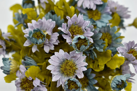 Artificial Potted Blue Daisy Silk Flowers