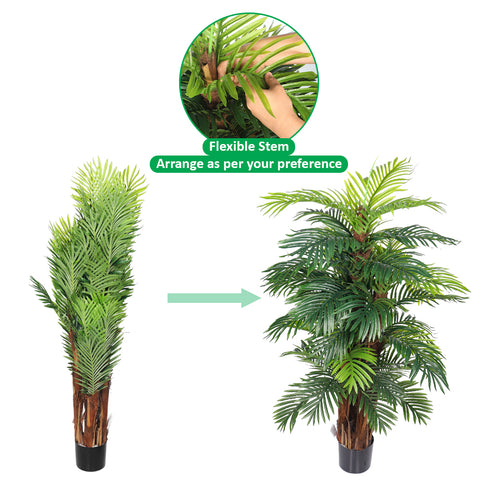 Artificial palm leaves creating a realistic tropical feel