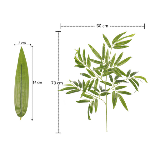 Pack of 4 Artificial Bamboo and Ficus Leaves