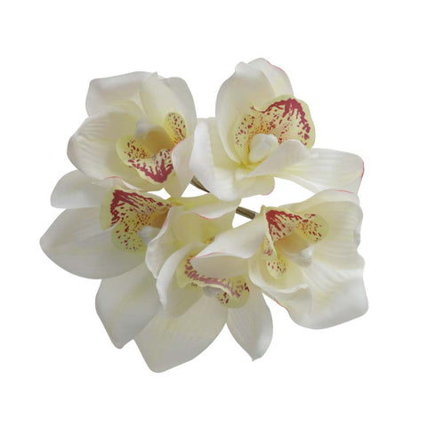 5 Heads Of Artificial Cymbidium Orchid Flower