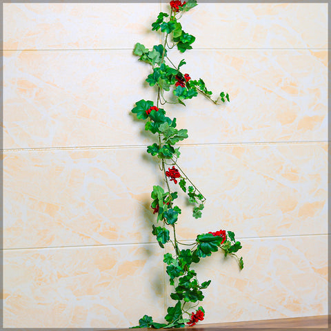 Red flower ivy garland