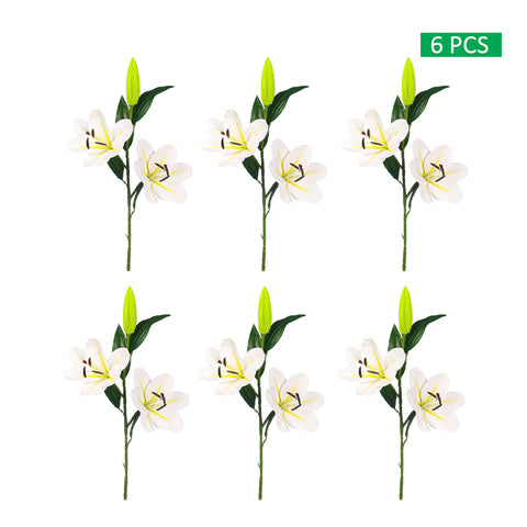 6Pcs Artificial Tiger Lilies Flower