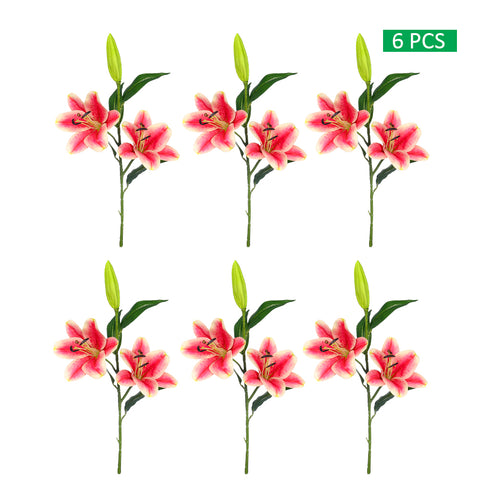 6Pcs Artificial Tiger Lilies Flower