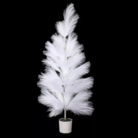 Artificial White Fluffy Feather Plant