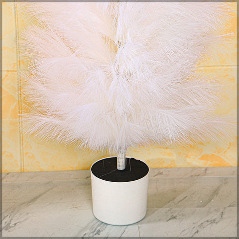 Artificial White Fluffy Feather Plant