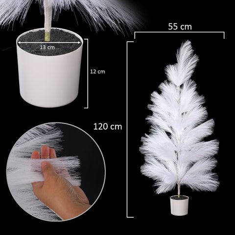 Artificial White Fluffy Feather Plant