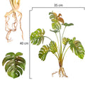 Artificial monstera bush for tropical-inspired interiors