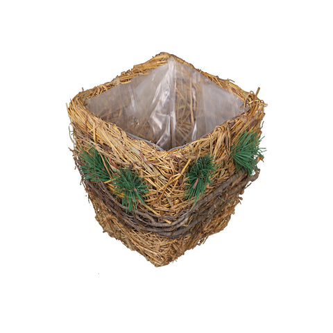 Astonishing raffia basket planter box for home décor