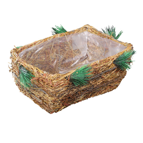 Handcrafted raffia basket for modern plant styling