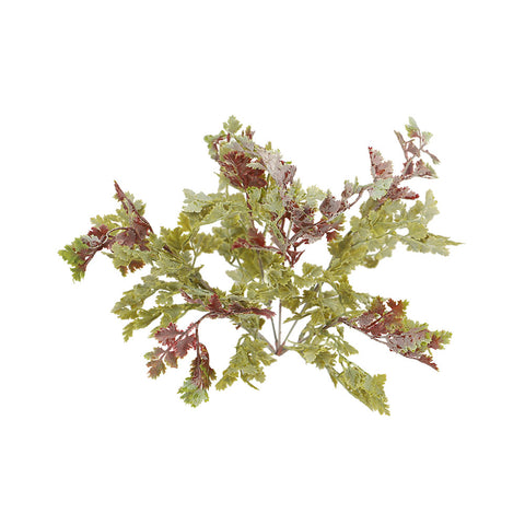 Decorative frosted red artificial leaves for seasonal styling