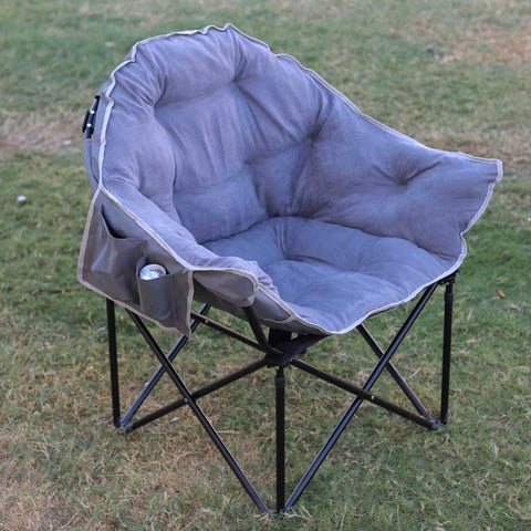 Padded folding camping chair for maximum comfort