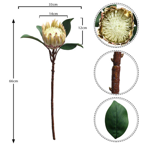 Faux Silk Protea Flowers Plant