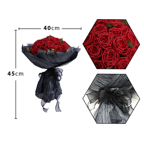 Luxury Valentines Forever Red Roses Bouquet