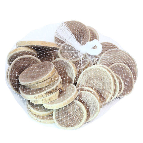 Natural Unfinished Wood Round Slice Chips