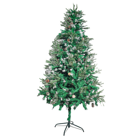 Frosted Tips Christmas Tree With Pine Cones 2.1m High