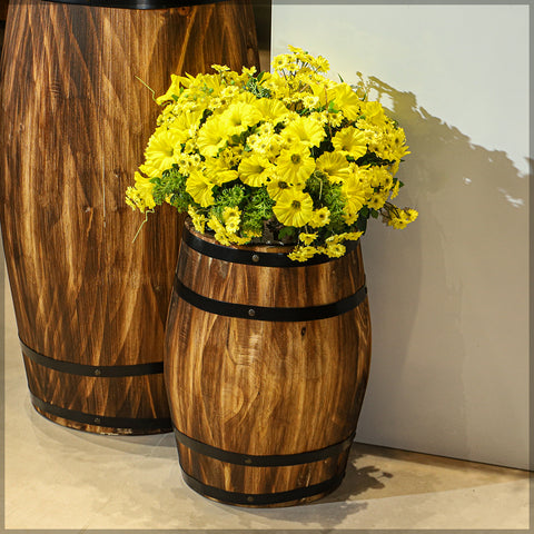 wooden decor barrel