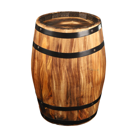 Decorative wooden barrel for rustic home décor