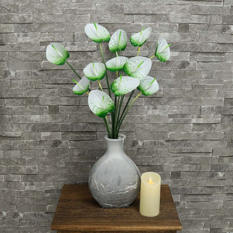 Artificial Single Anthurium Flower G-White