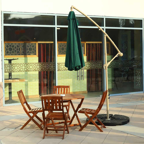 Adjustable cantilever patio umbrella providing protection from the sun