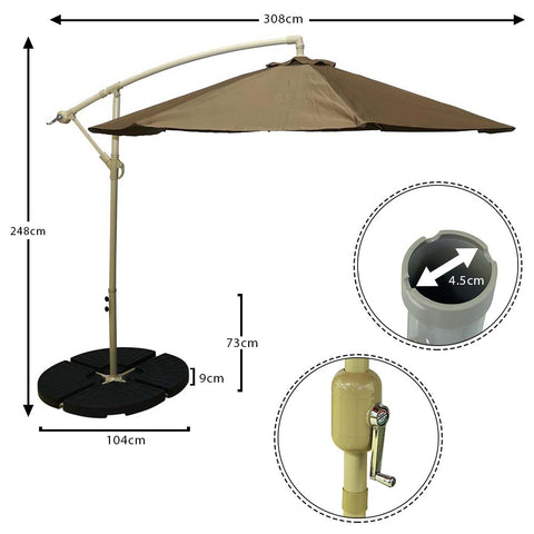 Outdoor cantilever patio umbrella offering protection from the sun